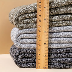 Winter Plus Velvet Wool Warm Socks Men's Plus Size Mid-calf Socks