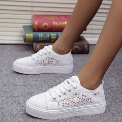 Women's Mesh Sneakers Casual Lace Up Outdoor Shoes Lightweight Low Top Shoes