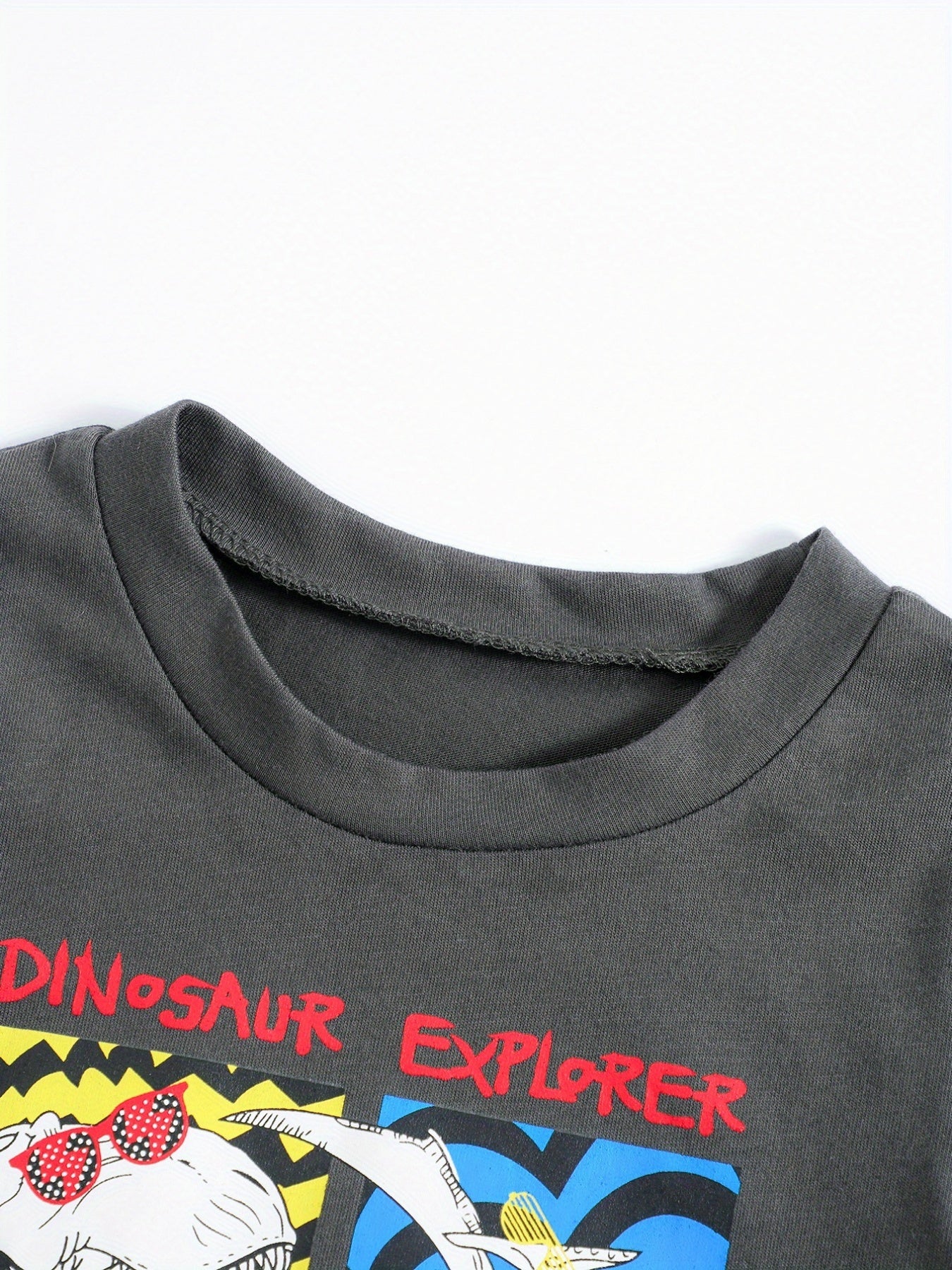 2pcs Boys Teen Dinosaur T-shirt & Shorts Set for Summer