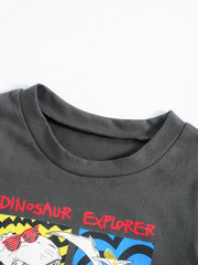 2pcs Boys Teen Dinosaur T-shirt & Shorts Set for Summer