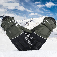 Men's Warm Waterproof Fleece Gloves for Outdoor Activities