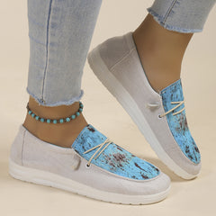 Women's Casual Print Flat Canvas Shoes Comfortable And Lightweight