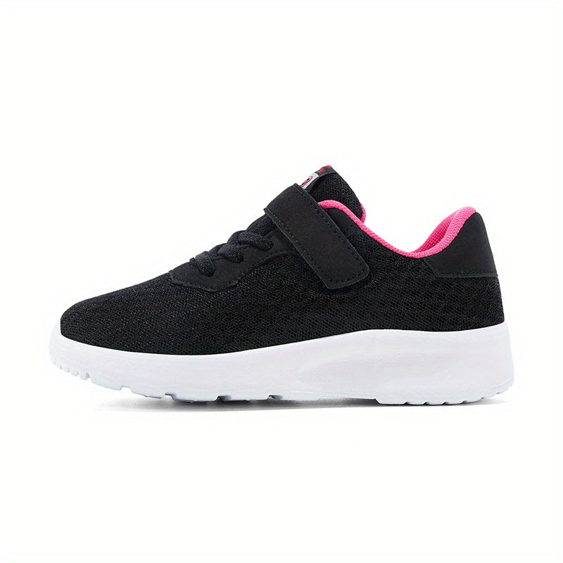 Girls' Hook and Loop Running Shoes with Non Slip Sole