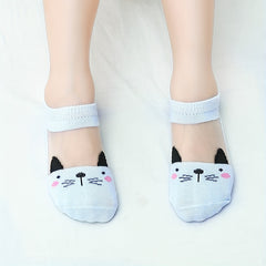 5 Pairs Girls Cartoon Short Boat Socks for Kids Summer