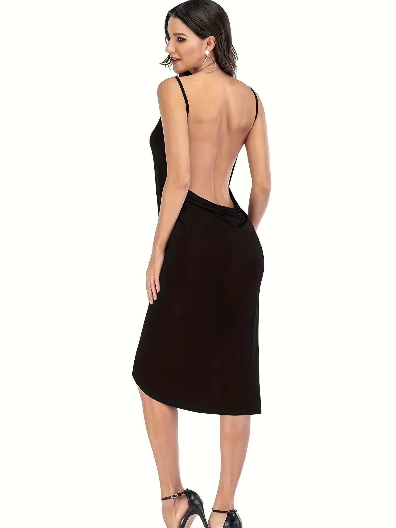 V Neck Cover Up Dress Backless Beachwear Cover Up Women's Swimwear