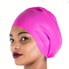 Oversized Waterproof Silicone Swimming Cap for Thick Curly Hair