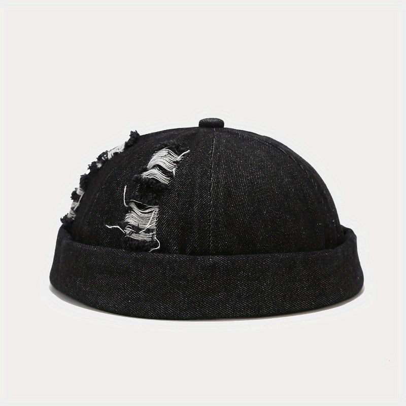 Vintage Jeans Men Brimless Cap Rolled Cuff Retro Hat