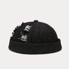 Vintage Jeans Men Brimless Cap Rolled Cuff Retro Hat