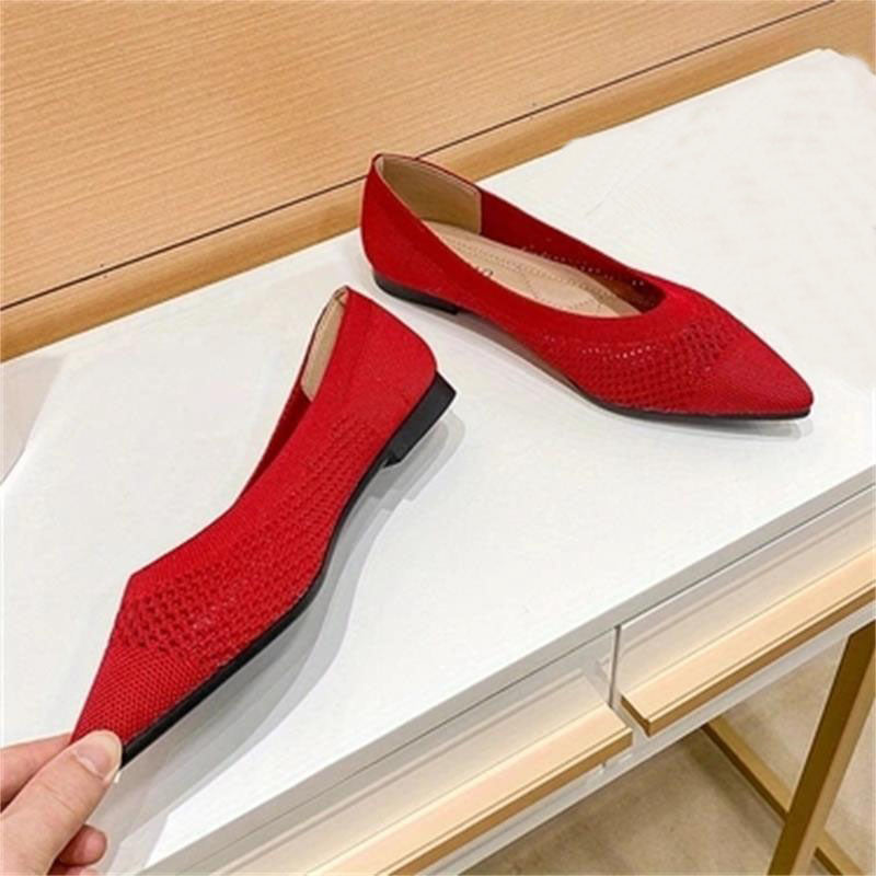 Women's Breathable Pointed Toe Flat Walking Shoes