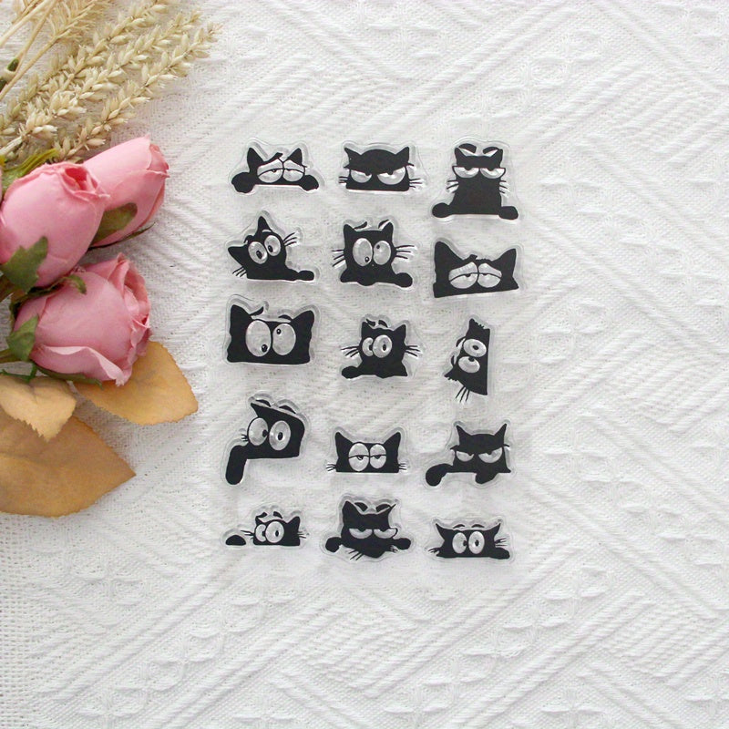 Cat Expression DIY Cartoon Transparent Stamp