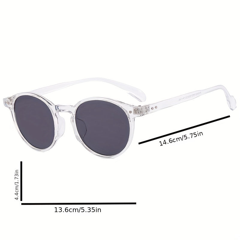 Round Frame Sunglasses Hip-hop Rivet Decor UV400