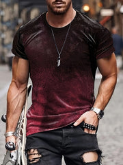 Vintage Style Printed T shirt Men's Casual Street Style Stretch Tee