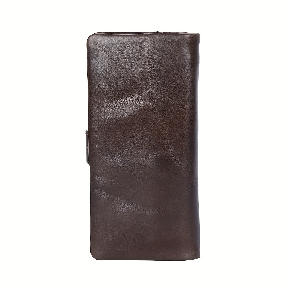 Vintage Style Leather Wallet Bi Fold with Coin Pocket Magnetic Closure