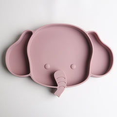 Baby Safe Silicone Elephant Plate for Meals & Snacks