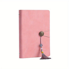 A5 Leather Loose Leaf Book with 200 Pages Tassel Pendant