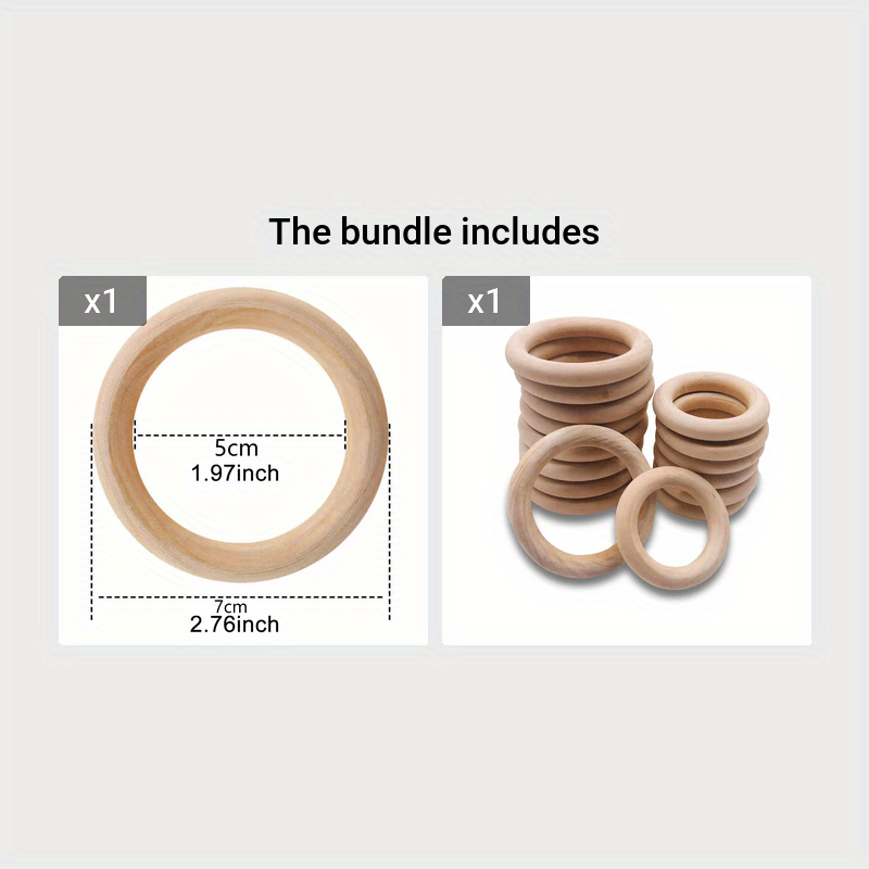Wooden Rings For Crafts Macrame DIY Making Party Supplies
