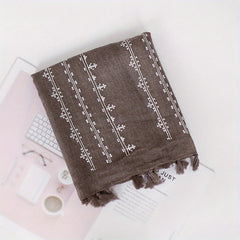 Polyester Print Tassel Scarf Casual Accessories