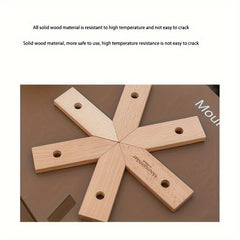 Snowflake Mat Anti scalding Pot Mat Outdoor Beech Wood Camping Picnic