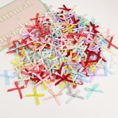 36 Colorful 3MM Polyester Bows for DIY Crafts & Jewelry