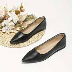 Women's Pointed Toe Ballet Flats Soft Sole Slip On Work Shoes