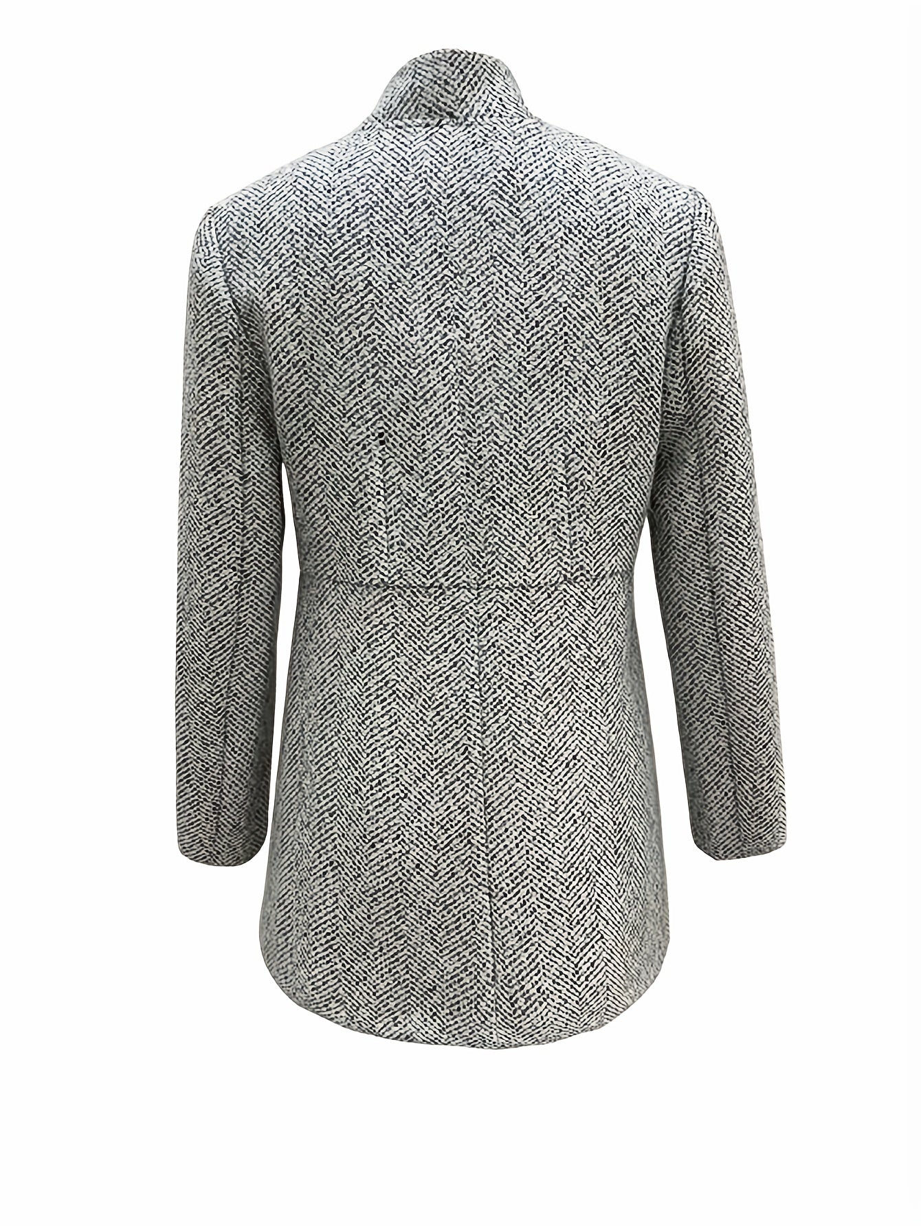 Chevron Print Open Front Slim Fit Blazer