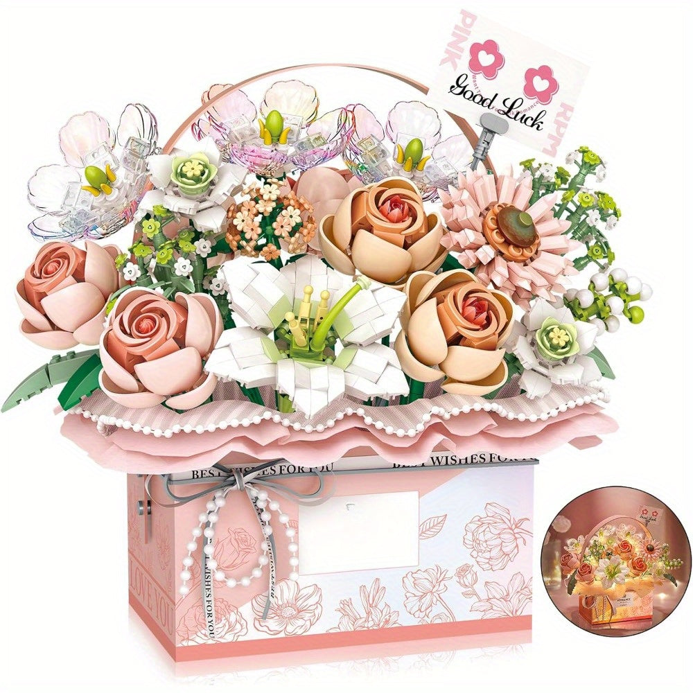 DIY Bouquet Flower Building Blocks Set 1212 Particle Roses Bonsai Kit