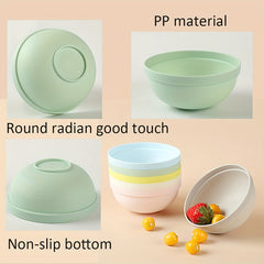 6pcs Plastic Meal Bowl Set for Home and Outdoor Camping Picnic