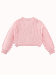 Girls Thin Knitwear Cotton Cardigan Sweater Long Sleeve Cover Up Button Closure