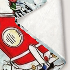 Christmas Puppy Driving Print Blanket for Home & Outdoor Use