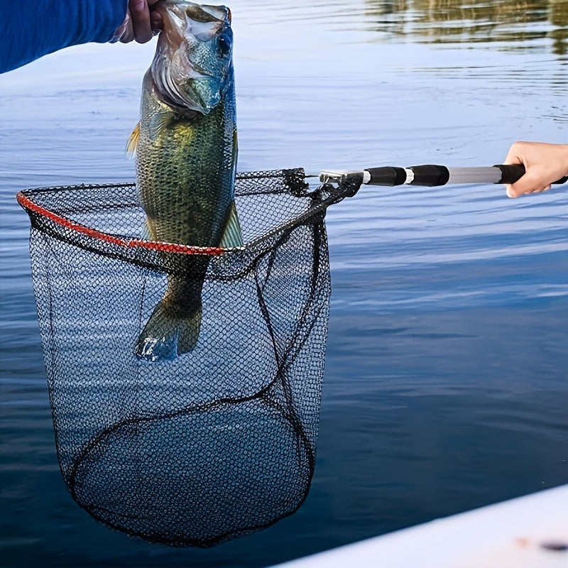 1pc Fishing Net Retractable Pole Handle Foldable Nylon Fishing Mesh Tackle