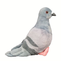 Soft Plush Pigeon Toy Lifelike Stuffed Animal Grey Plumage Gift D