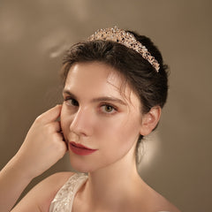 Rose Golden Rhinestone Bridal Tiara Crown Princess Tiaras And Crowns