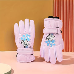 Windproof Thermal Kids Skiing Gloves for Outdoor Activities
