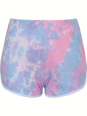 Tie Dye Elastic Waist Summer Shorts