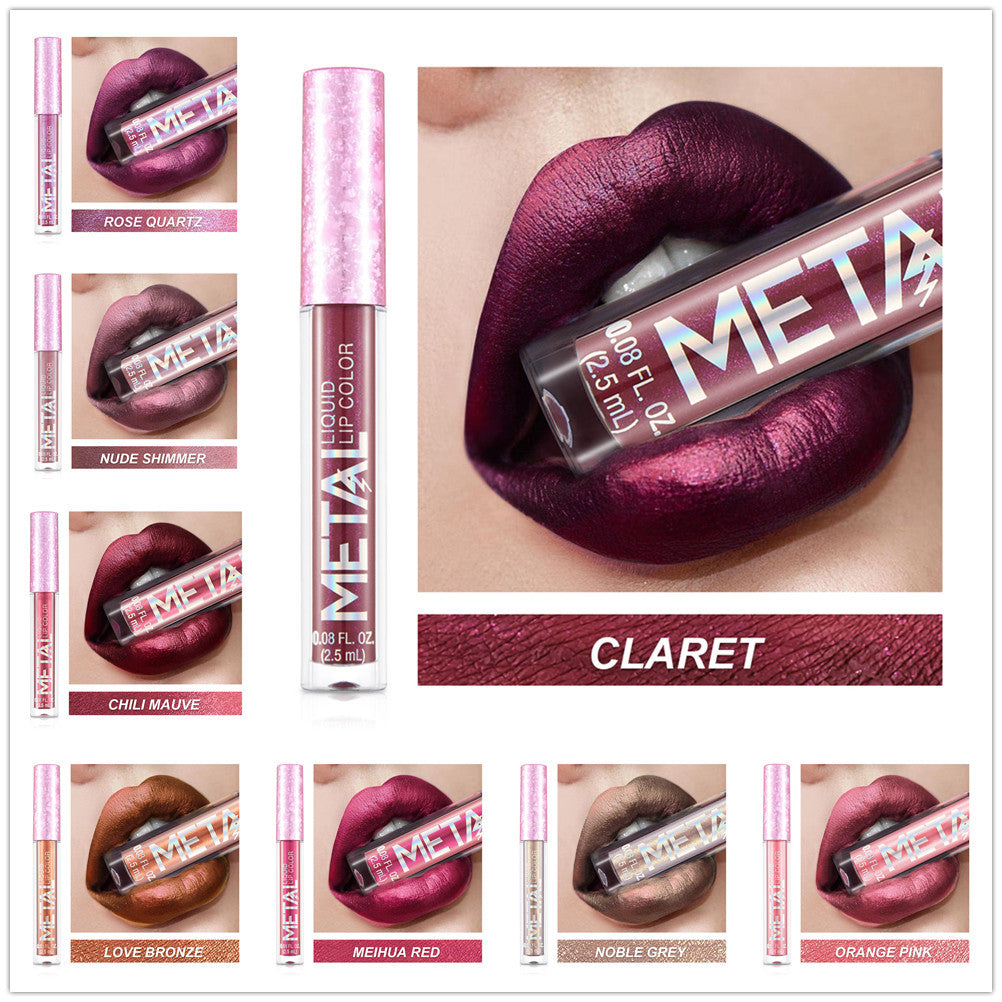 Metallic Glitter Lipstick Waterproof High Pigment Lip Gloss
