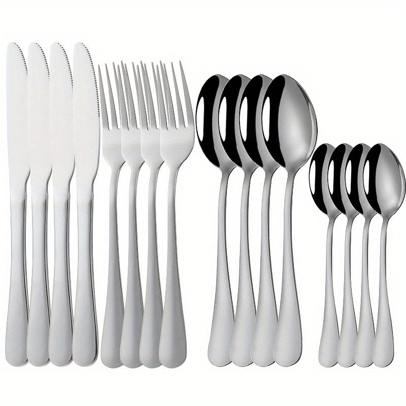 16pcs Stainless Steel Cutlery Set for Dining and Restaurant
