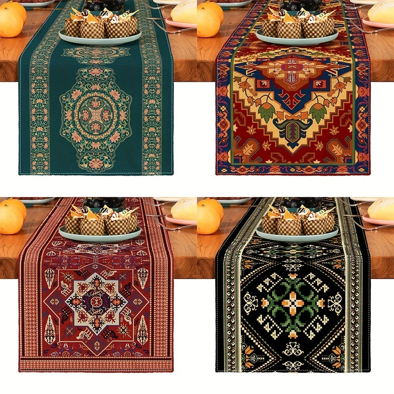 Bohemia Geometry Table Runner Linen for Holiday Party Decor