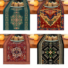Bohemia Geometry Table Runner Linen for Holiday Party Decor