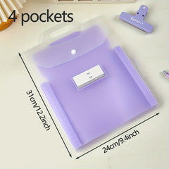 Expanding File Organizer With Handle, Fit For Student - A4 Letter Size
