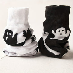 2 Pairs Ghost Print Socks Halloween Mid Tube Women's Stockings