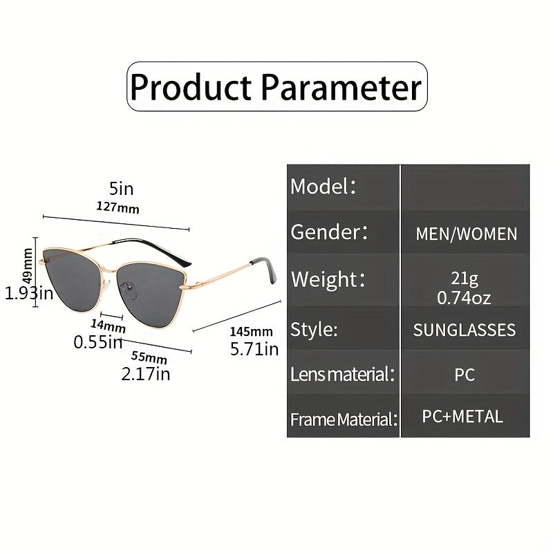 Y2K Cat Eye Sunglasses Metal Anti Glare UV400
