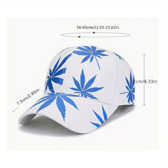 Outdoor Printed Sunshade Peaked Cap Leaf Element Baseball Cap