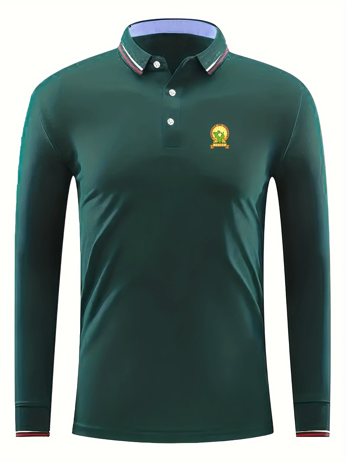 MEXICO Pattern Men's Casual Long Sleeve Shirt Golf Tennis Equestrian