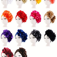 Double Flower Turban Headwrap Hat for Girls