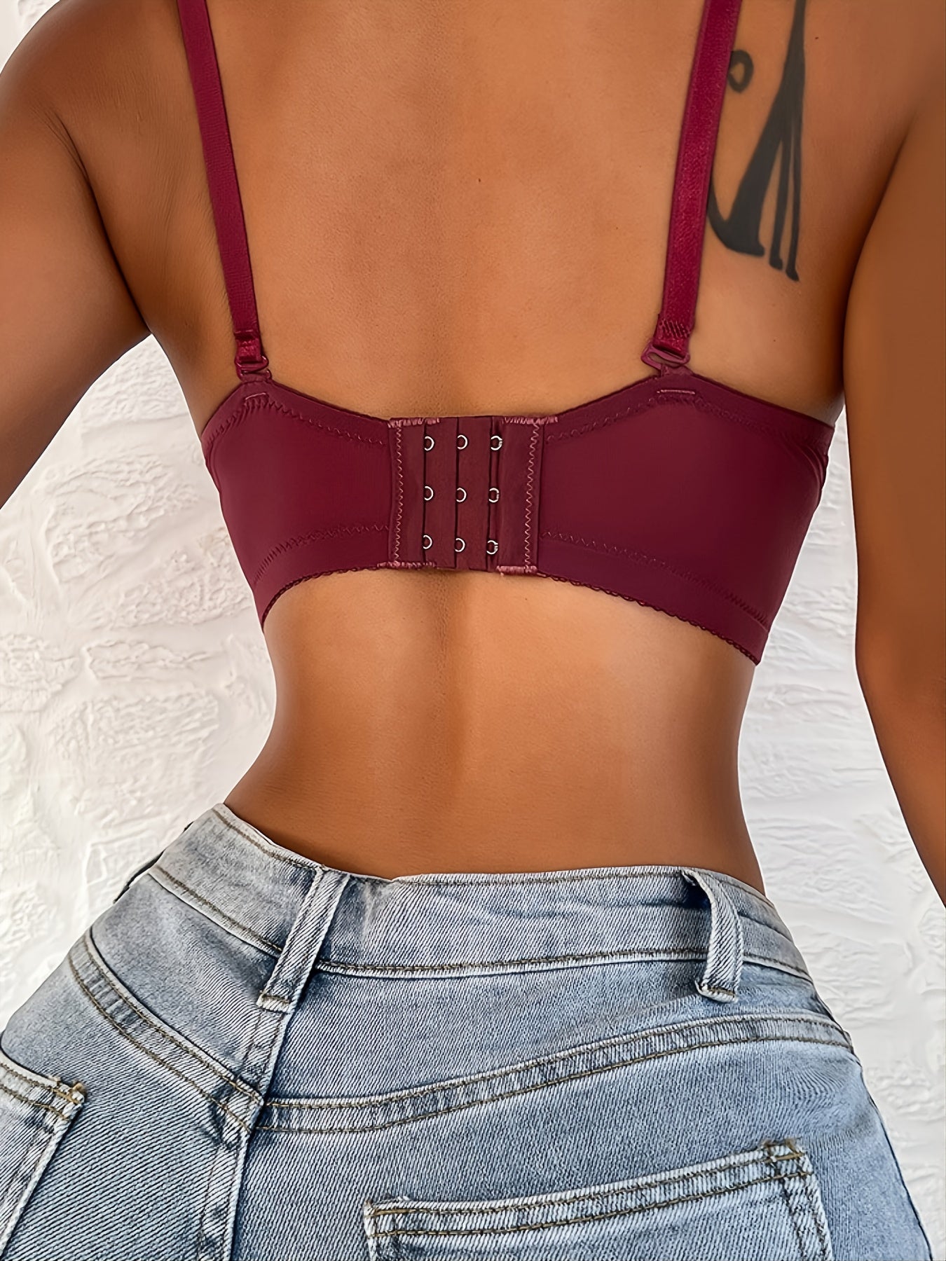 Solid Micro Elastic Push Up Bra Comfortable Three Breasted Underwire Bra
