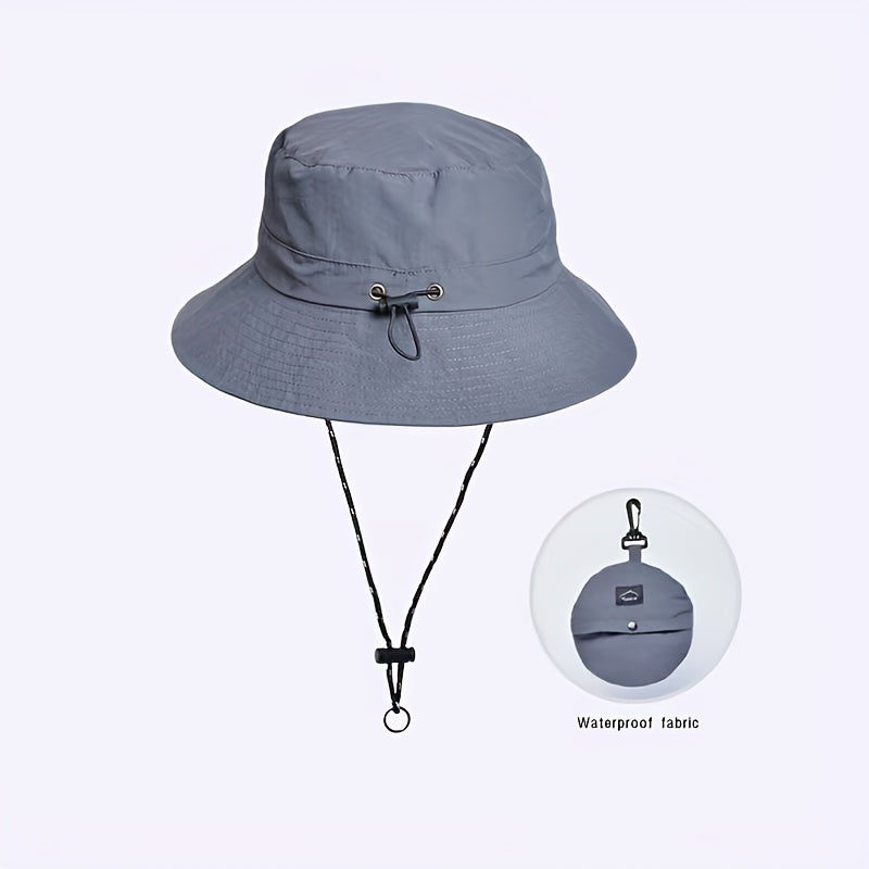 Packable Waterproof Bucket Hat Sun Hat Solid Unisex Hiking Boonie Hats