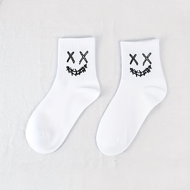 5 Pairs Cartoon Graffiti Socks Mid Tube Women's Stockings