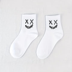 5 Pairs Cartoon Graffiti Socks Mid Tube Women's Stockings