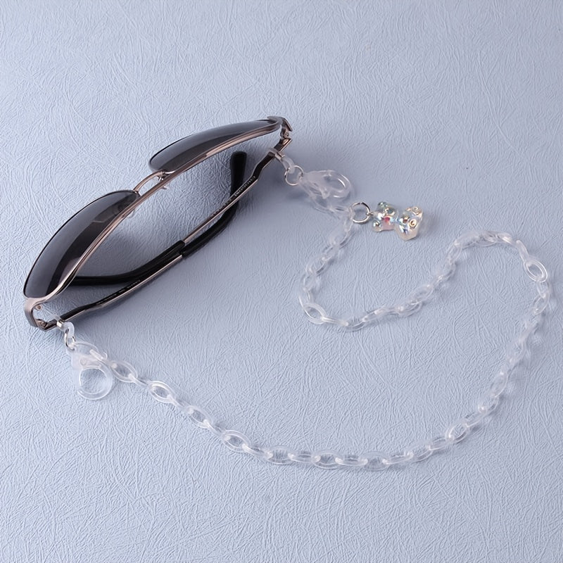 Adjustable Glasses Cord Acrylic Chain Bear Charm Anti Slip Accessory