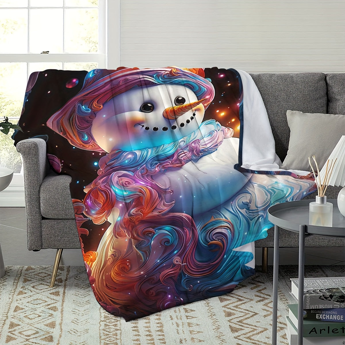 Snowman Printed Blanket for Home & Outdoor Use